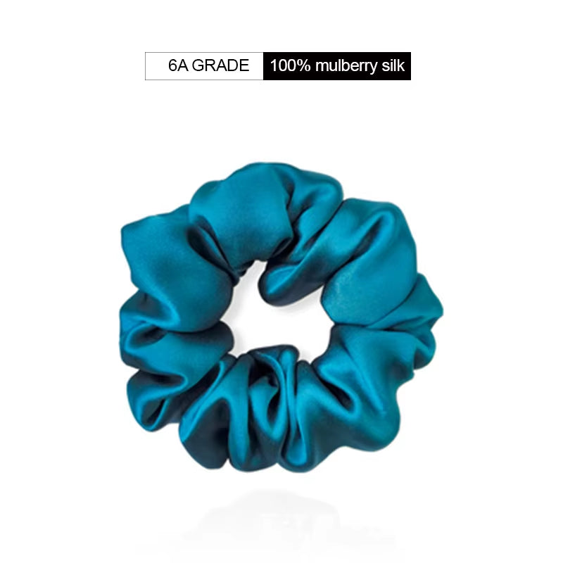22 Momme 100% Natural Mulberry Silk Scrunchie 3.5Cm Elastic Hair Ties for Women Silk Scrunchie