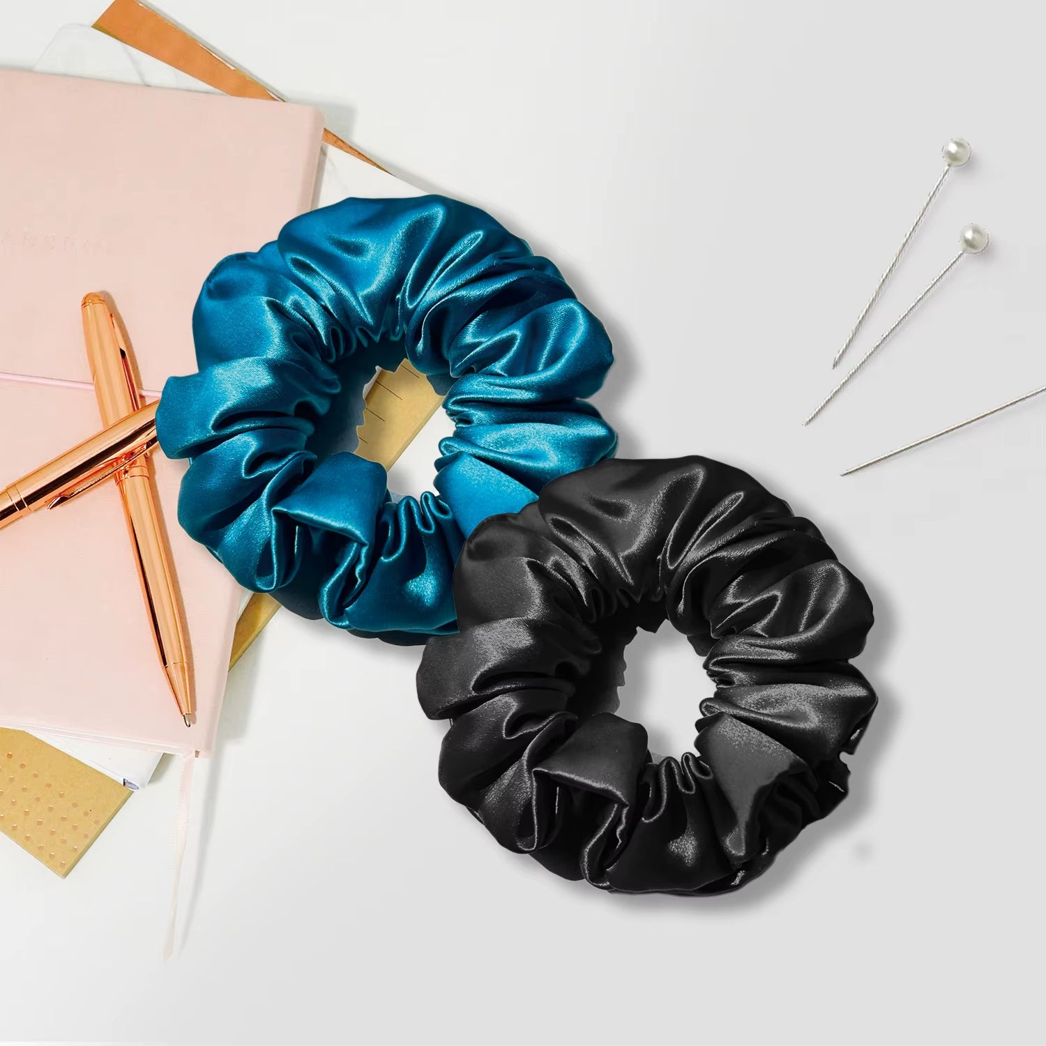 22 Momme 100% Natural Mulberry Silk Scrunchie 3.5Cm Elastic Hair Ties for Women Silk Scrunchie