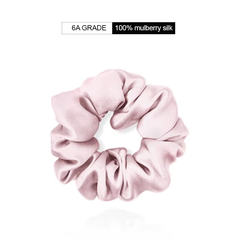 22 Momme 100% Natural Mulberry Silk Scrunchie 3.5Cm Elastic Hair Ties for Women Silk Scrunchie