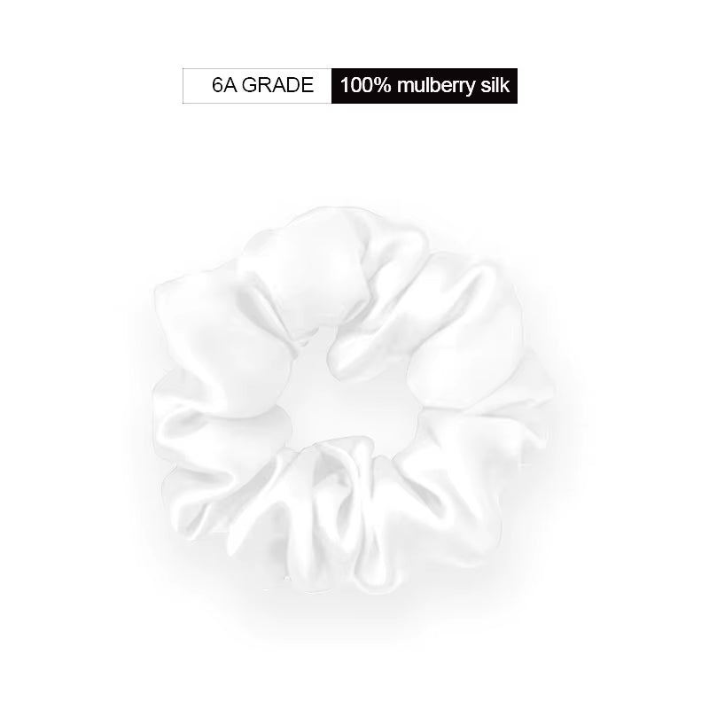 22 Momme 100% Natural Mulberry Silk Scrunchie 3.5Cm Elastic Hair Ties for Women Silk Scrunchie