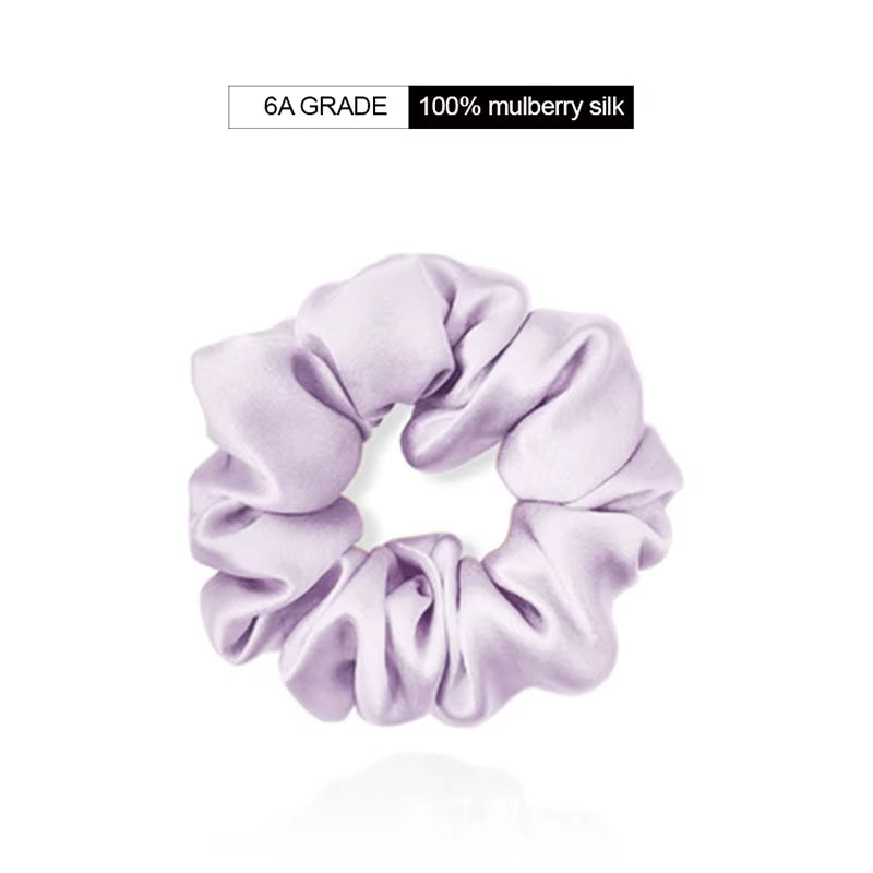 22 Momme 100% Natural Mulberry Silk Scrunchie 3.5Cm Elastic Hair Ties for Women Silk Scrunchie